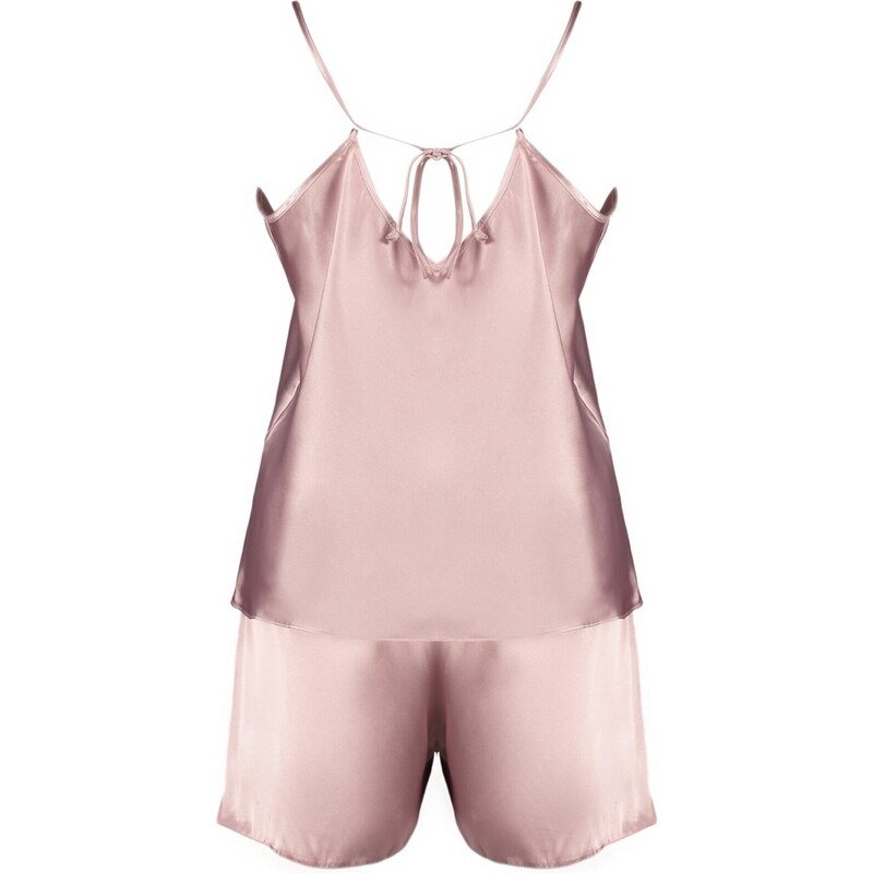 Trendyol Curve Pink Strap Satin Pajamas Set