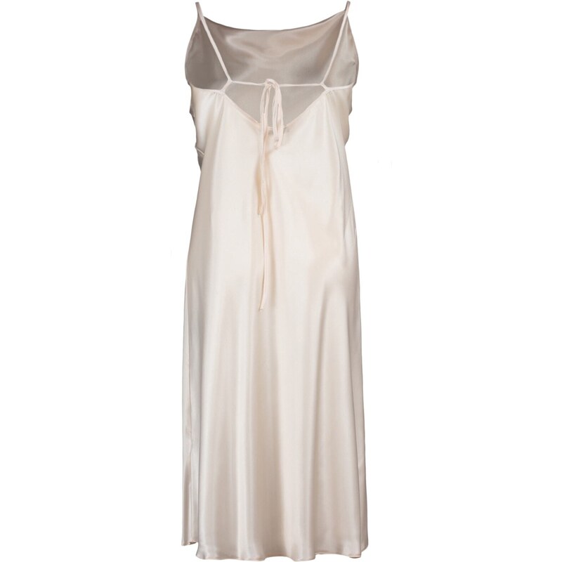 Trendyol Curve Beige Straps, Satin Woven Back Detailed Nightgown