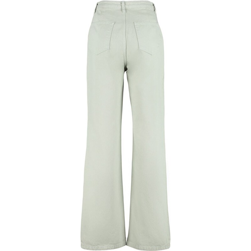 Trendyol kamenná kapsa Detailní džíny s vysokým pasem a širokými nohavicemi