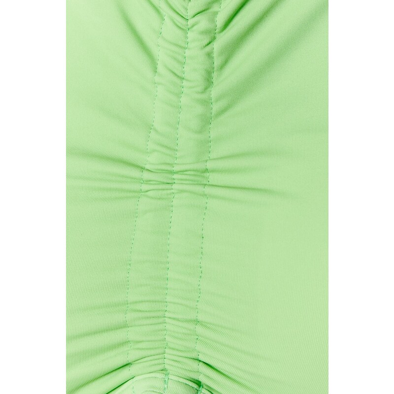 Trendyol Green Halterneck Pleated Bikini Top