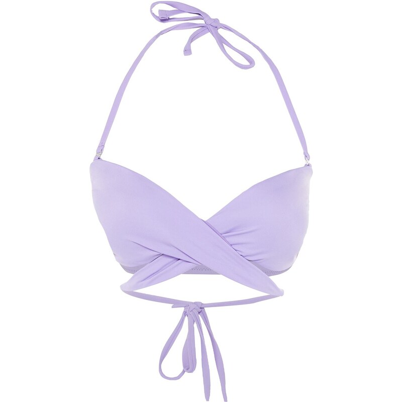 Trendyol Lilac Bralette Tie Bikini Top