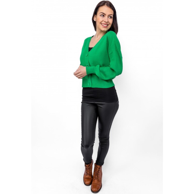 Vero Moda dámský lehký propínací svetr Nancy zelený