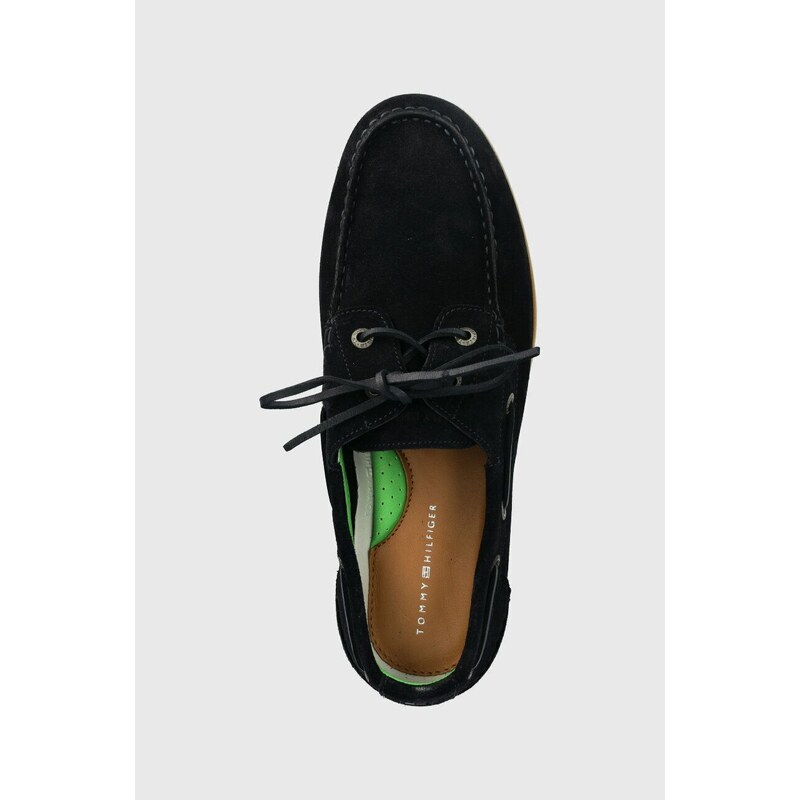 Semišové mokasíny Tommy Hilfiger TH BOAT SHOE CORE SUEDE pánské, tmavomodrá barva, FM0FM04505