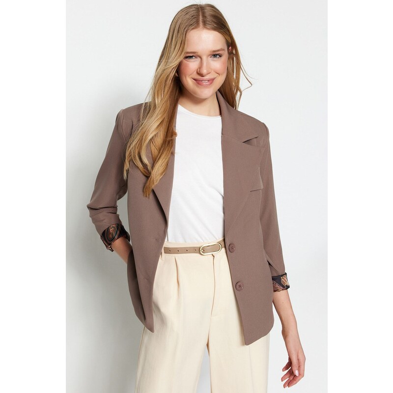 Trendyol Mink Woven Lined Blazer Jacket