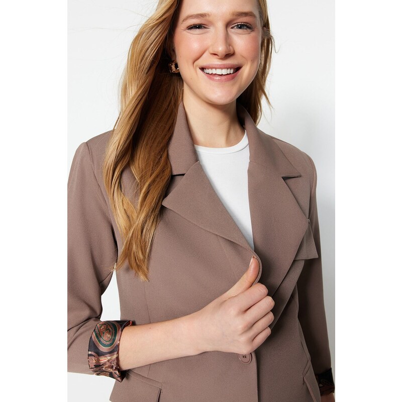 Trendyol Mink Woven Lined Blazer Jacket