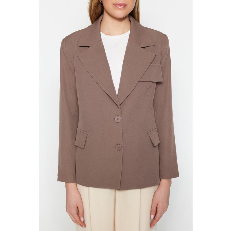 Trendyol Mink Woven Lined Blazer Jacket