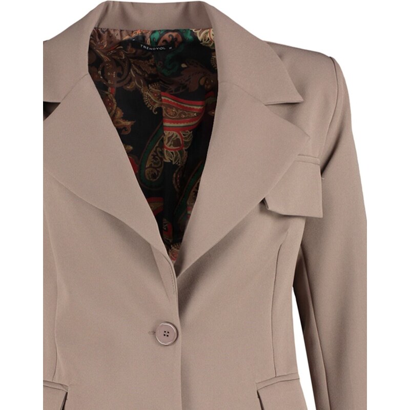 Trendyol Mink Woven Lined Blazer Jacket