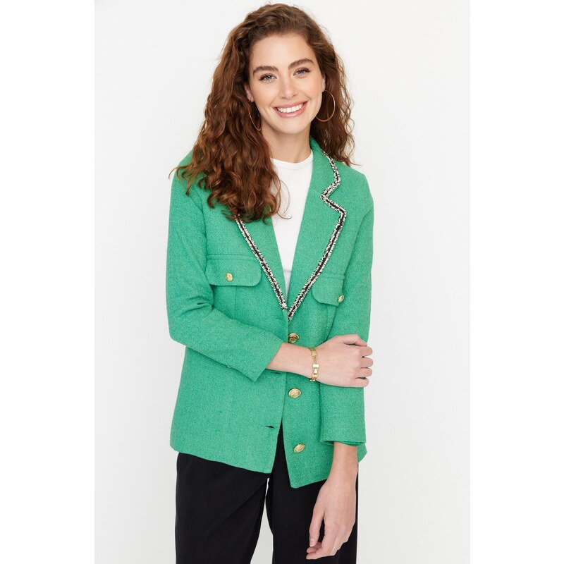 Trendyol Green Woven Tasseled Jacket