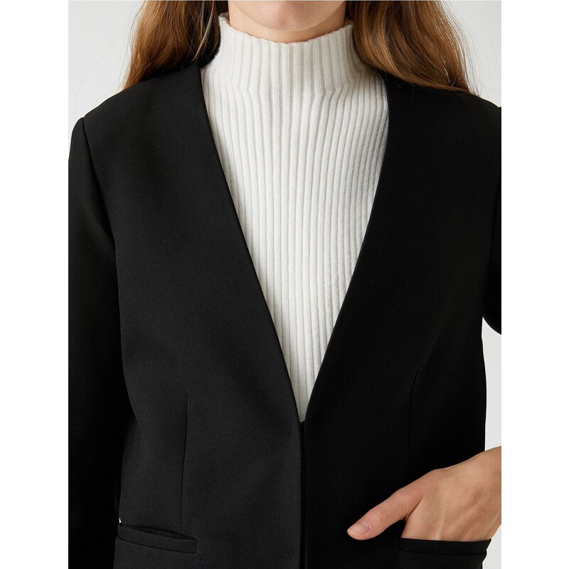 Koton V-Neck Blazer Jacket