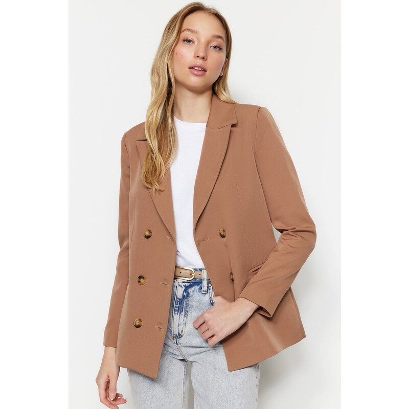 Trendyol Light Brown Regular Lined Woven Blazer Jacket