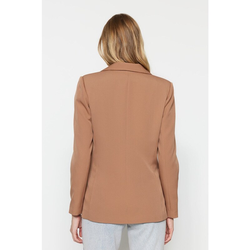 Trendyol Light Brown Regular Lined Woven Blazer Jacket