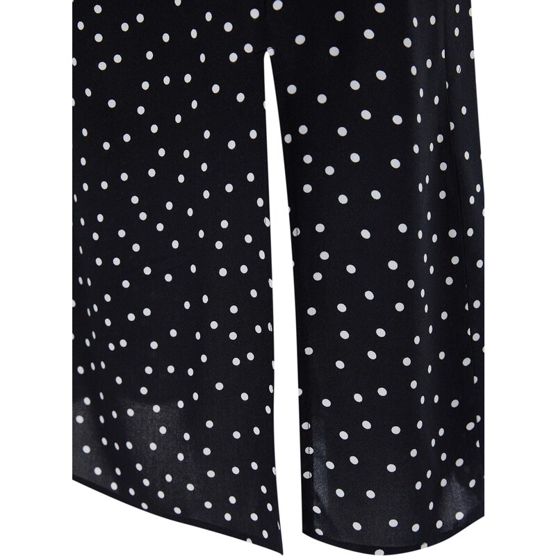 Trendyol Black Polka Dot Patterned A-Cut Midi Woven Viscose Pattern Dress