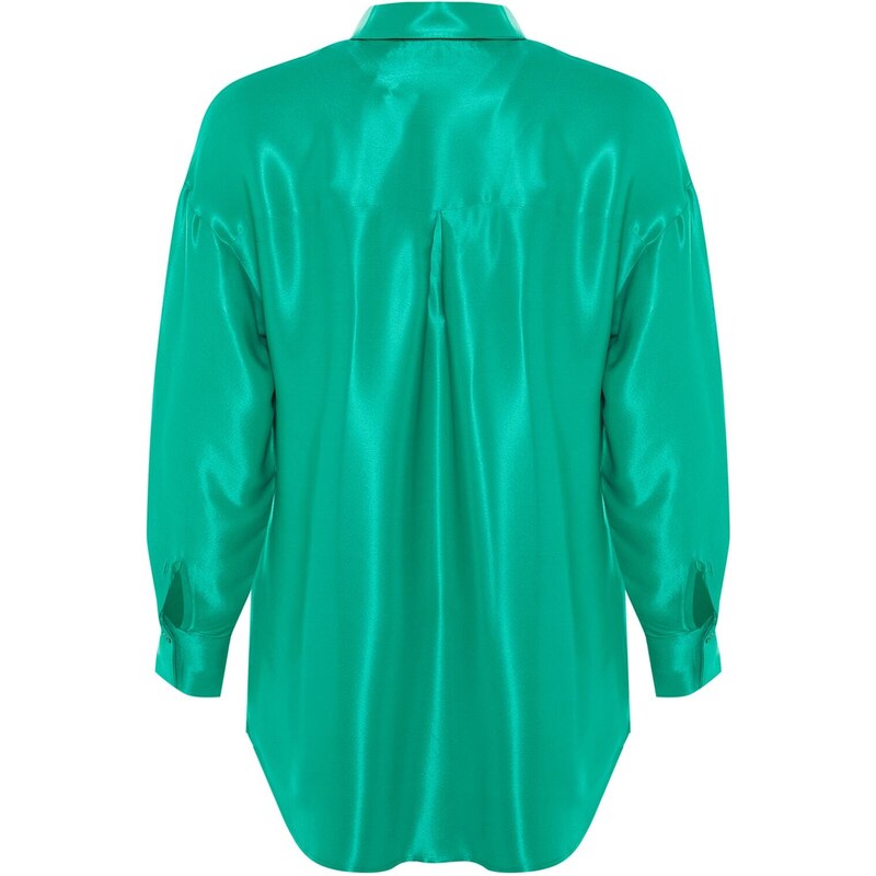 Trendyol Basic Oversize Woven Satin Shirt