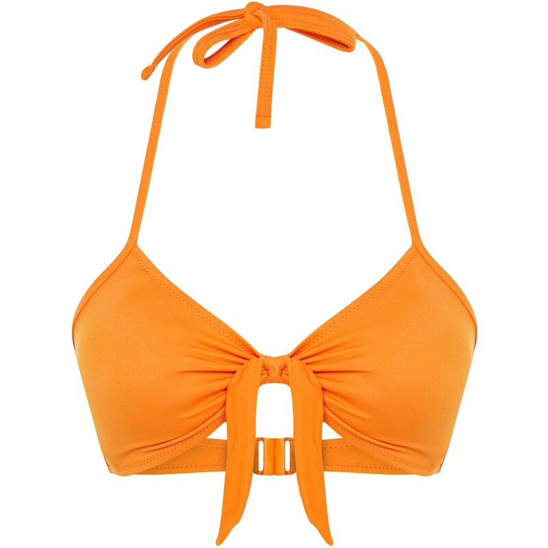 Trendyol Orange Triangle Knot Bikini Top