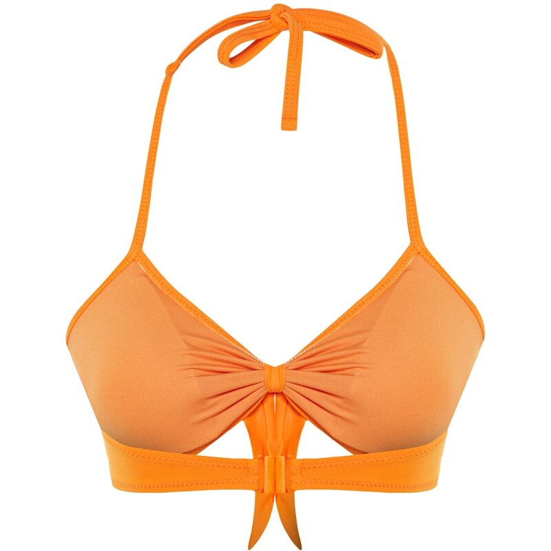 Trendyol Orange Triangle Knot Bikini Top