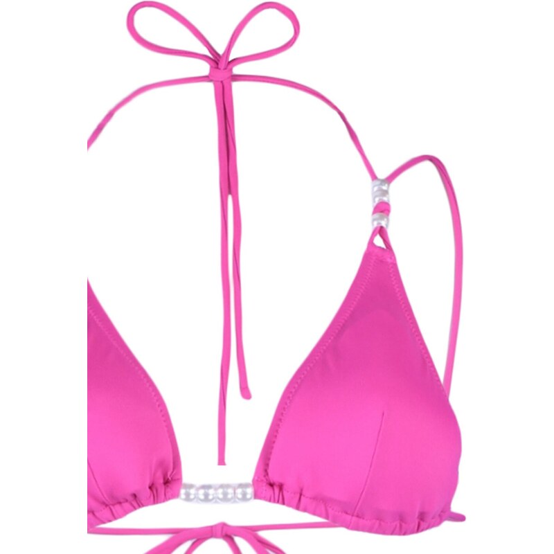 Trendyol Fuchsia Triangle Pearl Příslušenství Bikiny Top