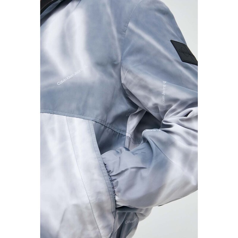 Bunda Calvin Klein Jeans pánská, šedá barva, přechodná
