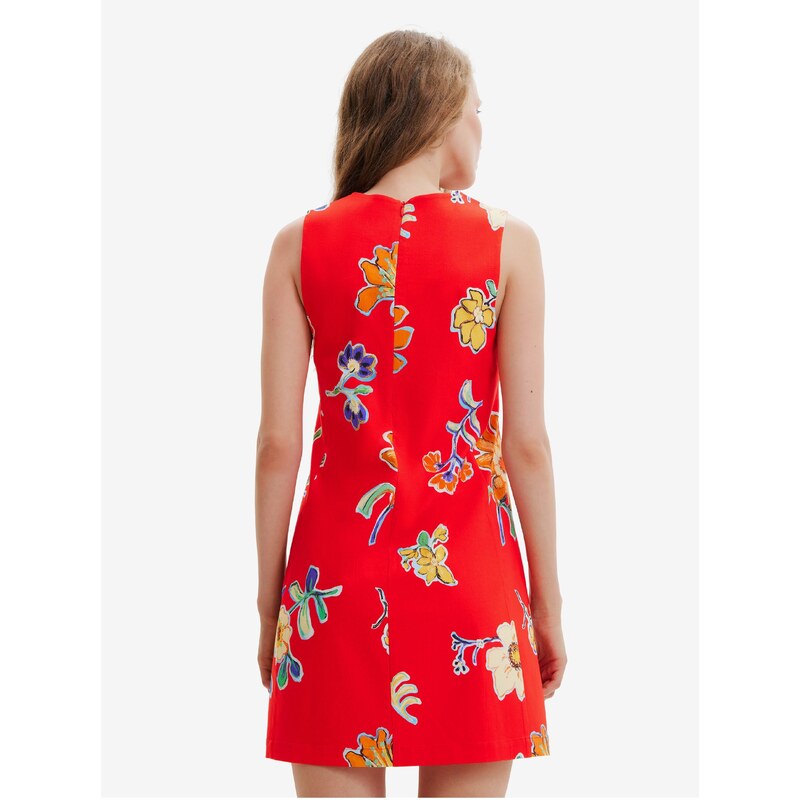 Červené dámské květované šaty Desigual Sundance - Dámské