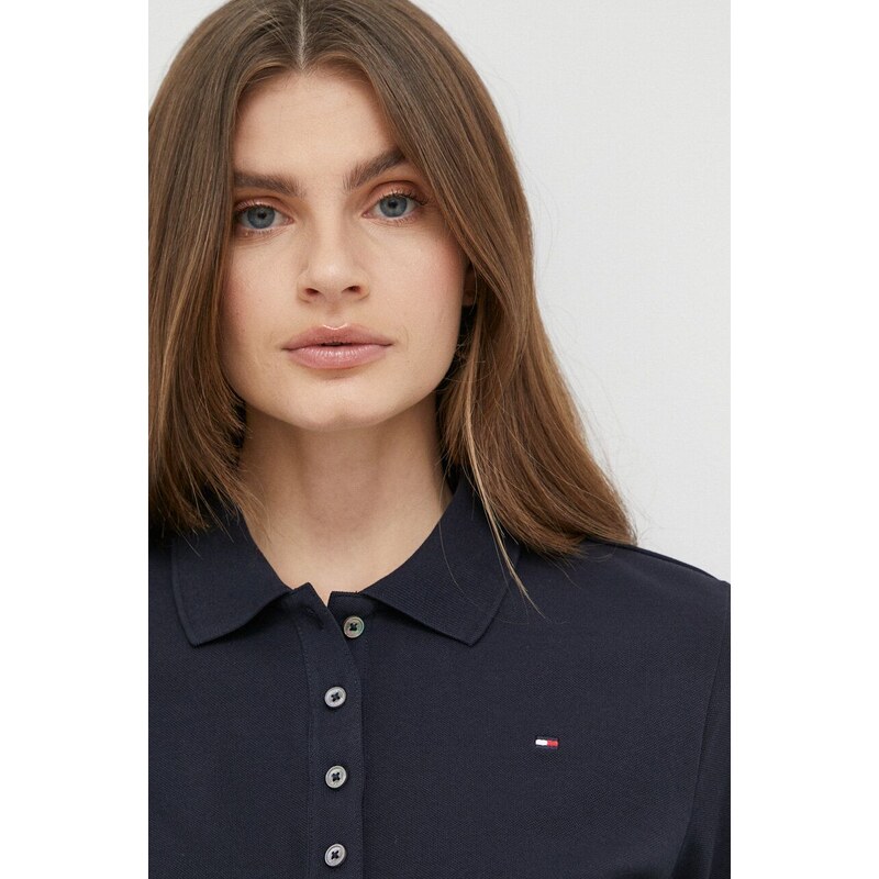 Polo tričko Tommy Hilfiger tmavomodrá barva