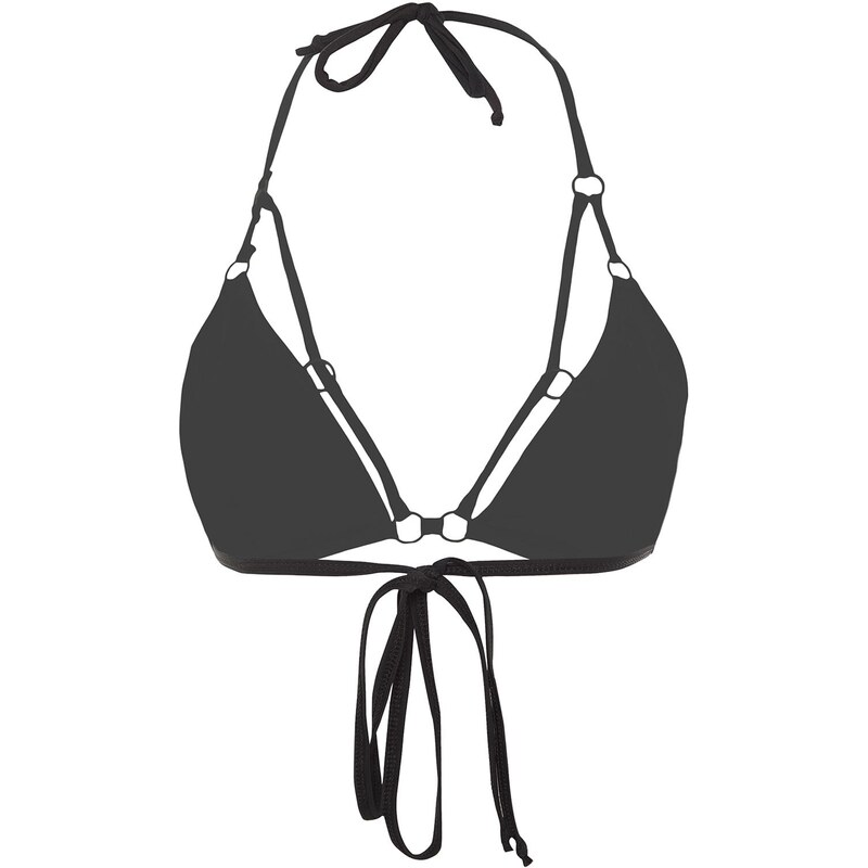 Trendyol Black Triangle Pile Bikini Top