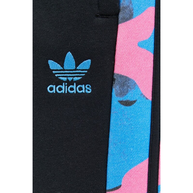 Tepláky adidas Originals černá barva, vzorované