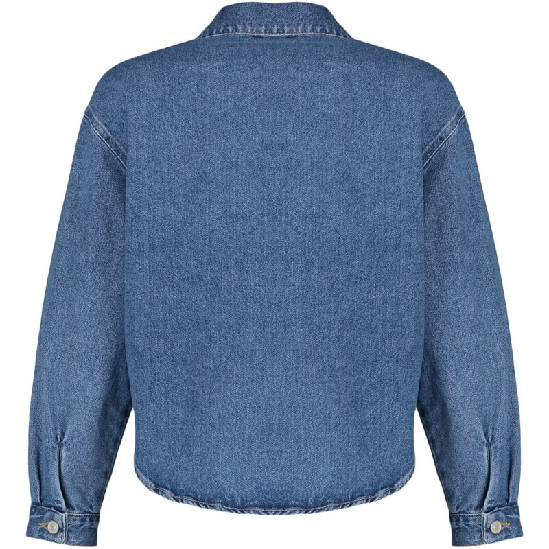 Džínová košile Trendyol Blue Crop