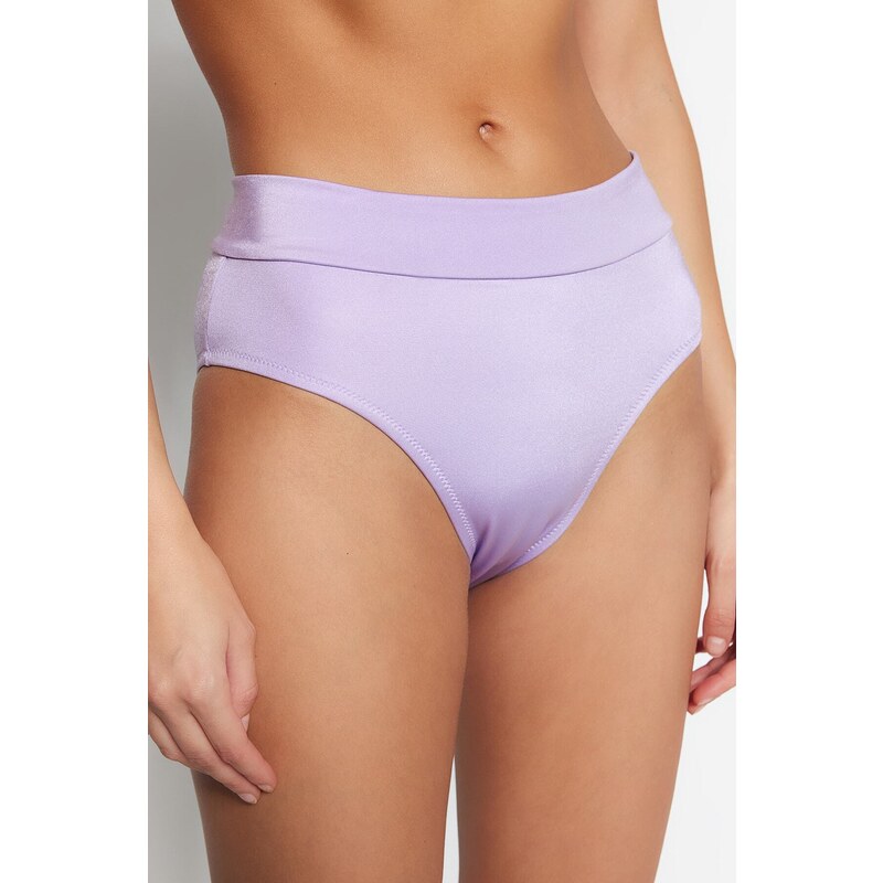 Trendyol Lilac High Waist Bikini Bottoms with Normal Legs