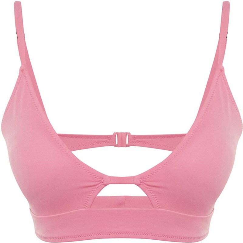 Trendyol Růžová Bralette Výstřih/Okno Bikiny Top