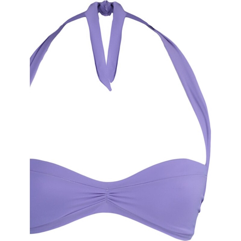 Trendyol Lilac Strapless Pleated Bikini Top