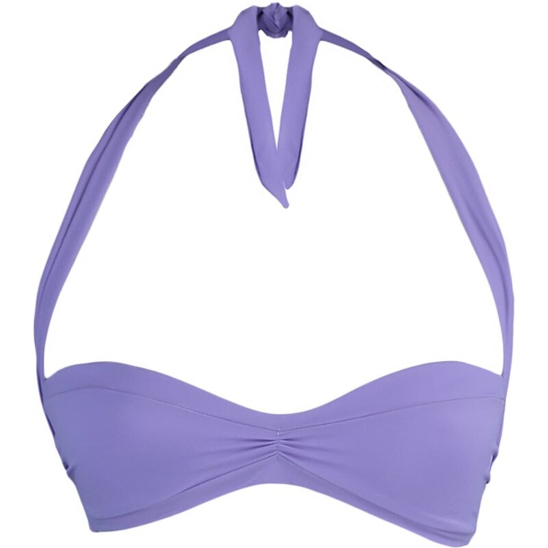 Trendyol Lilac Strapless Pleated Bikini Top