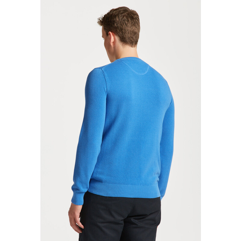 SVETR GANT COTTON PIQUE C-NECK modrá L