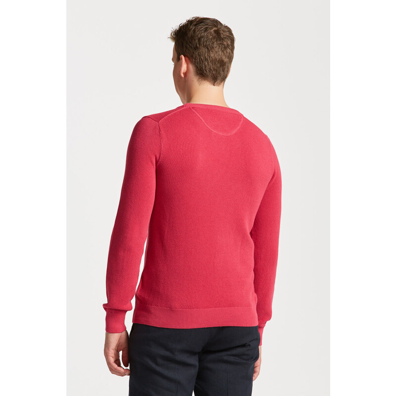 SVETR GANT COTTON PIQUE C-NECK růžová M