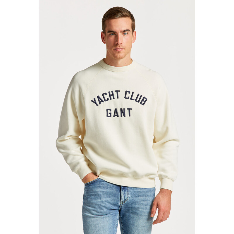 MIKINA GANT YACHT C-NECK RAGLAN bílá L