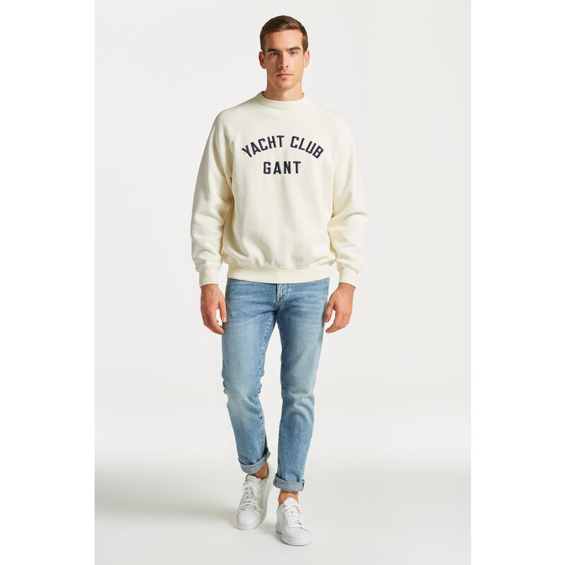 MIKINA GANT YACHT C-NECK RAGLAN bílá L