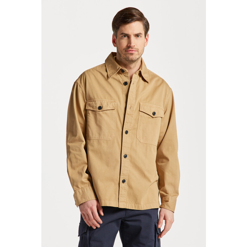 KOŠILE GANT LIGHT TWILL OVERSHIRT hnědá L