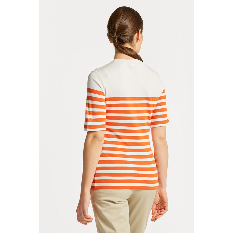 TRIČKO GANT STRIPED SS T-SHIRT oranžová XS