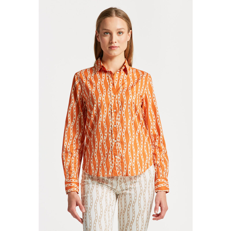 KOŠILE GANT REG CHAIN PRINT COTTON VOILE SHIRT oranžová 34