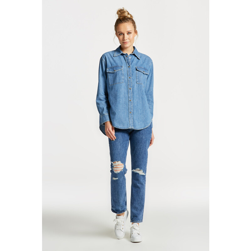 KOŠILE GANT RELAXED DENIM SHIRT modrá 36