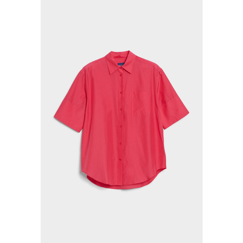 KOŠILE GANT RELAXED SS COT SILK SHIRT růžová 38