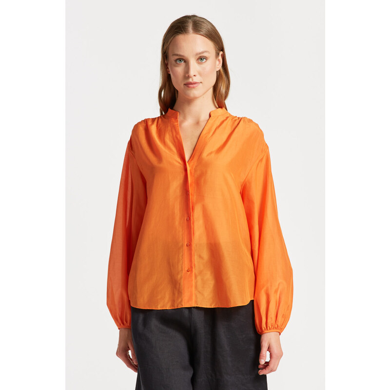 KOŠILE GANT REL COTTON SILK BLOUSE oranžová 38