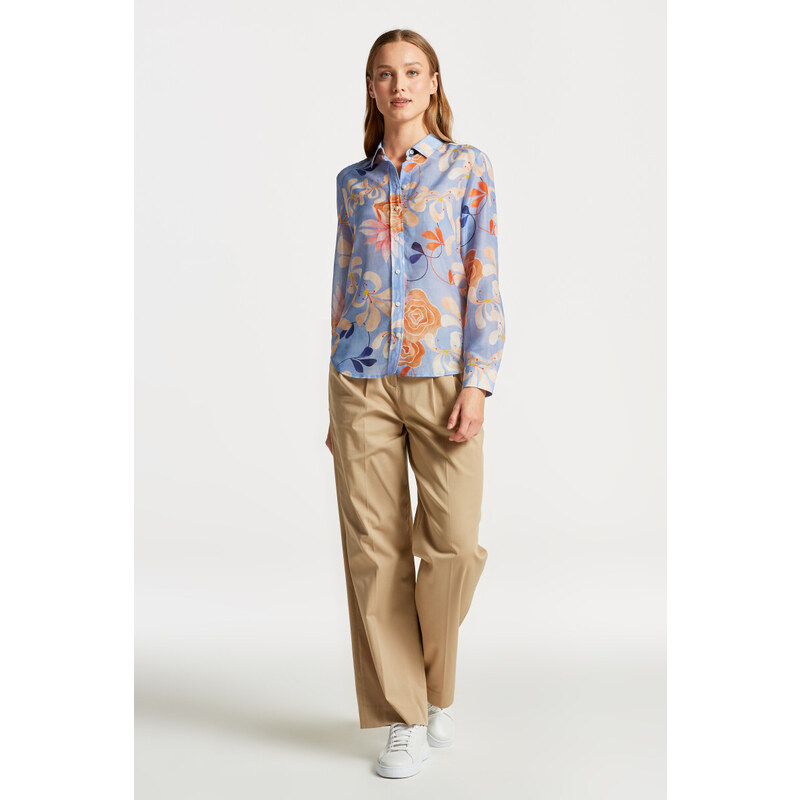 KOŠILE GANT REG FLORAL COT SILK SHIRT modrá 40