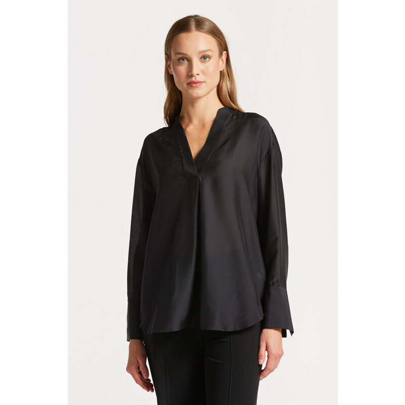 KOŠILE GANT RELAXED STAND COLLAR BLOUSE černá 36