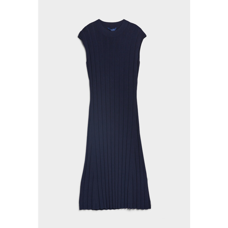 ŠATY GANT RIB KNIT SLEEVELESS C-NECK DRESS modrá M