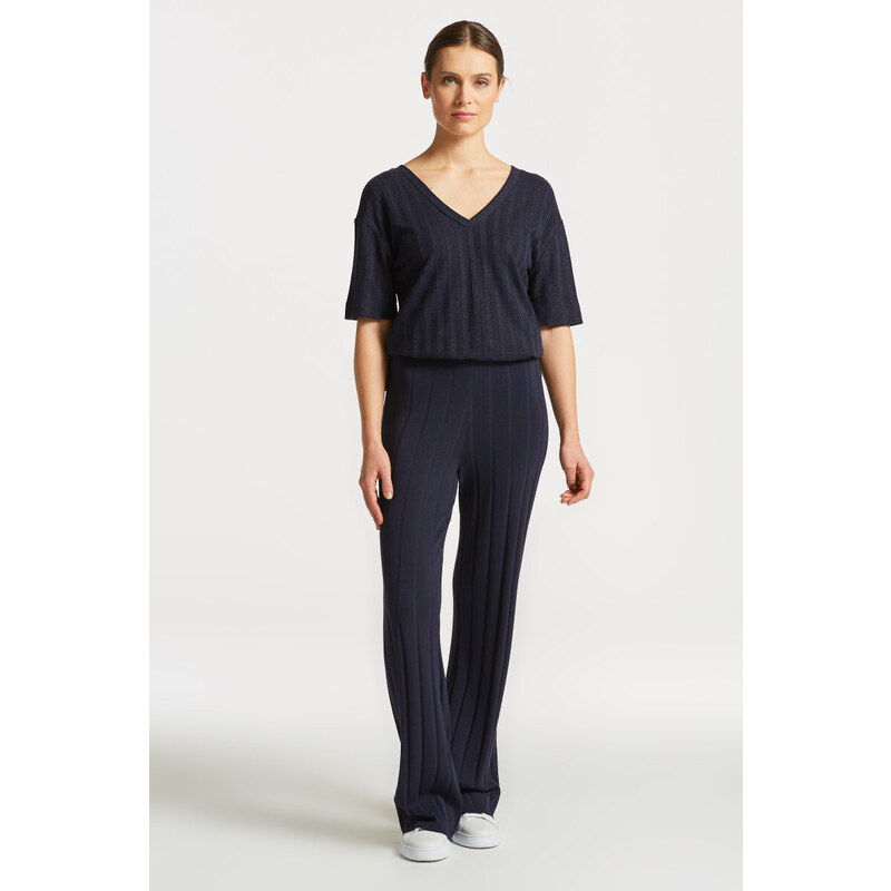 KALHOTY GANT RIB KNIT PANT modrá S