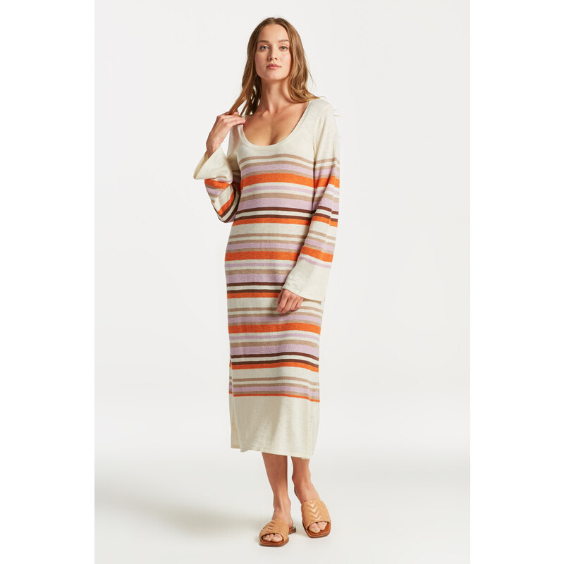 ŠATY GANT MULTI STRIPE C-NECK DRESS oranžová M