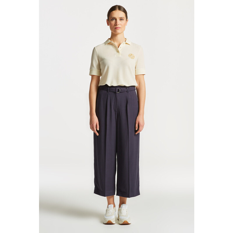 KALHOTY GANT WIDE CROPPED BELTED PANTS modrá 38