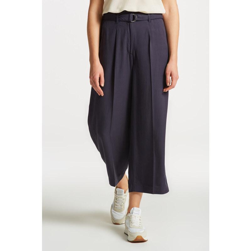 KALHOTY GANT WIDE CROPPED BELTED PANTS modrá 38