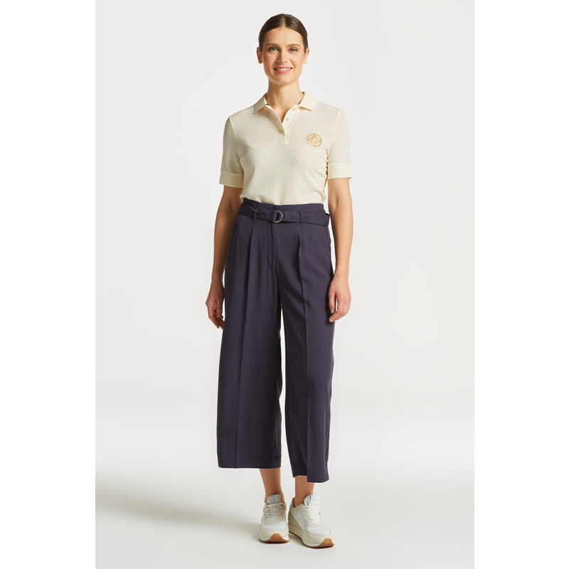 KALHOTY GANT WIDE CROPPED BELTED PANTS modrá 38