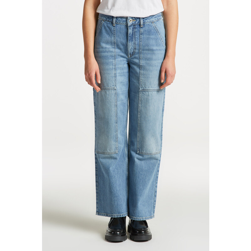 DŽÍNY GANT WIDE LEG CARGO JEANS modrá 28