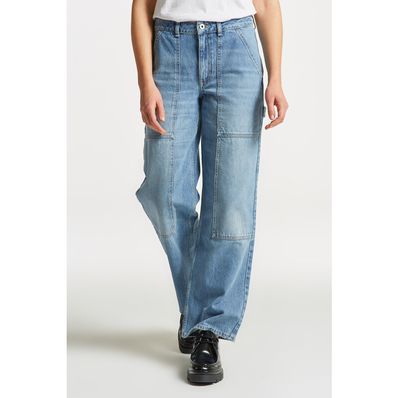 DŽÍNY GANT WIDE LEG CARGO JEANS modrá 28